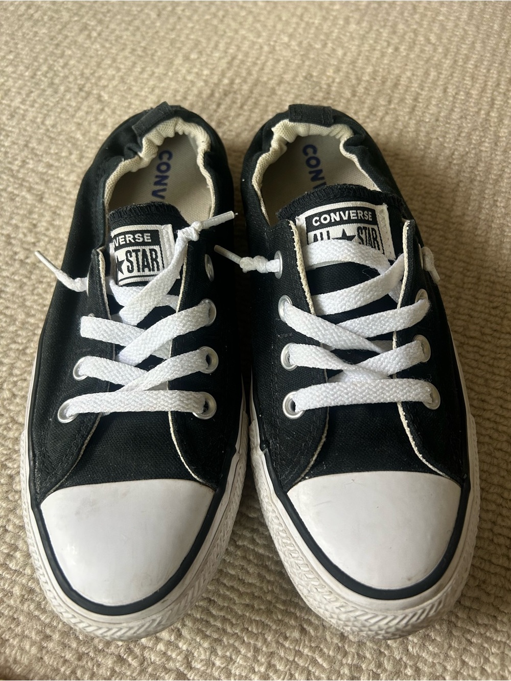 Converse Women Black & White Low-Top Canvas Sneakers